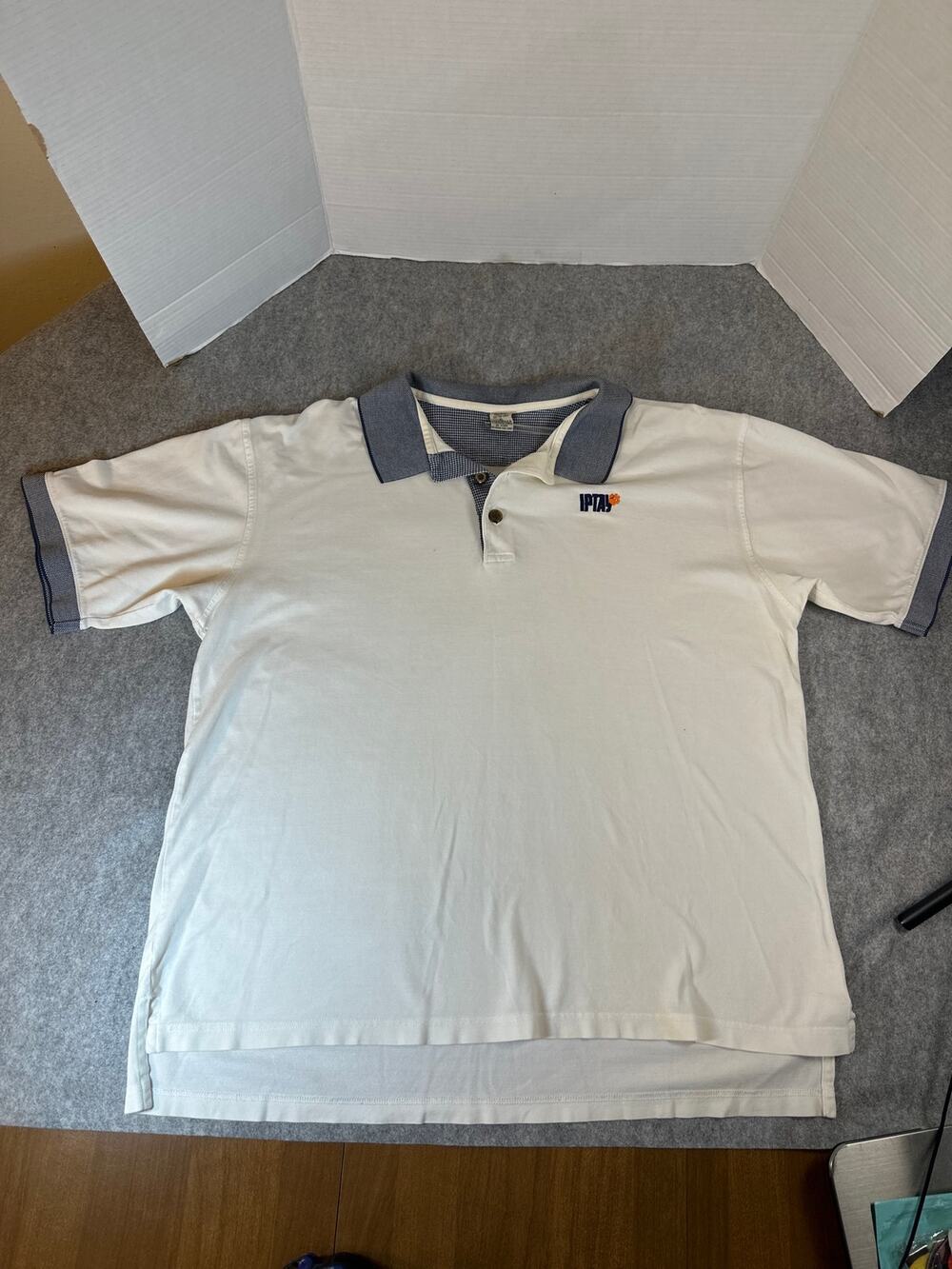 Vintage White X-Large Polo Shirt.                              W/IPTAY logo